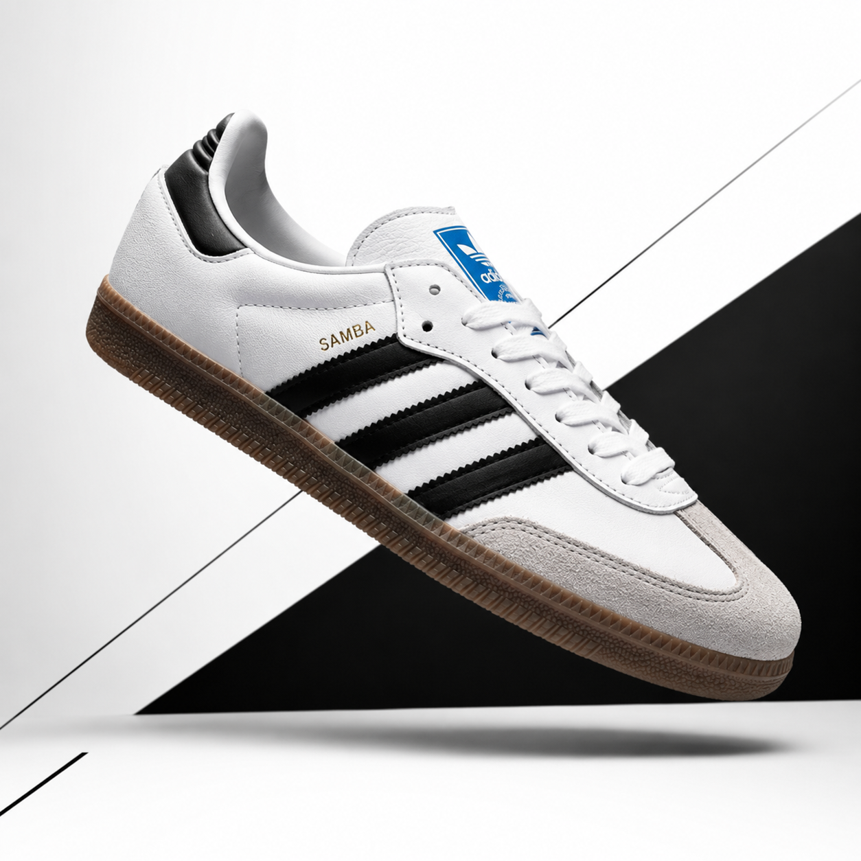 Diseño Adidas Samba blanco y negro
